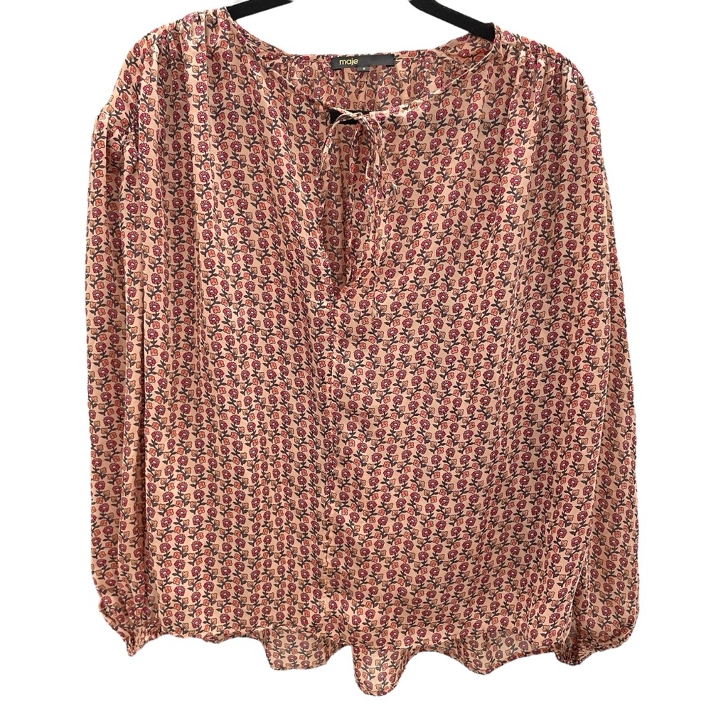 Maje Pink Floral Blouse